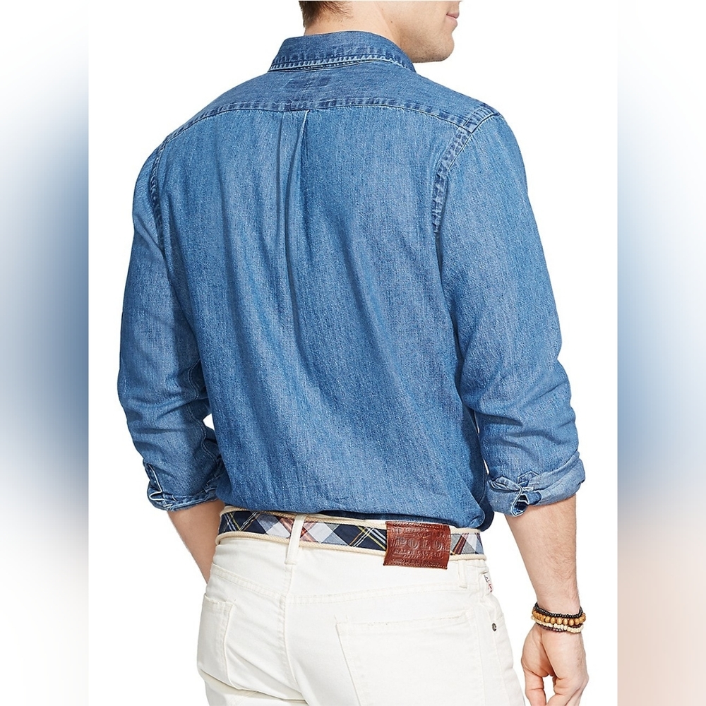 Polo Ralph Lauren Classic-Fit Solid Denim Shirt - Picture 3 of 9
